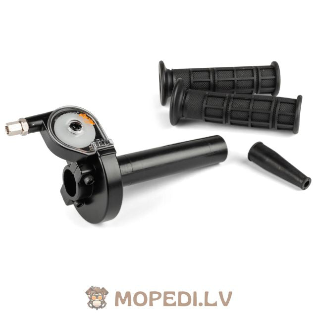 Motoforce Racing quick action throttle grip black with rubber grips